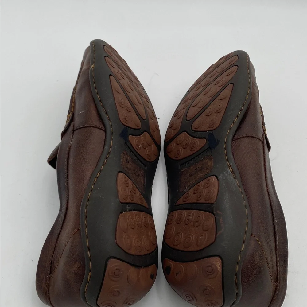 Born Dark Brown Leather Slip-On Loafers mens 8.5 slip on casual retro